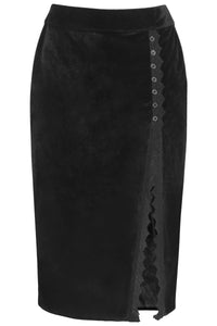 Black Velvet Pencil Skirt