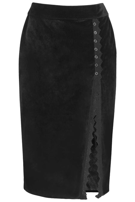 Black Velvet Pencil Skirt