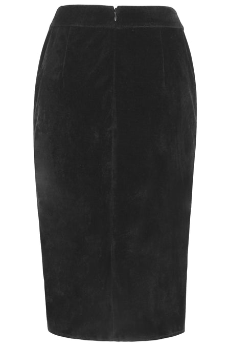 Black Velvet Pencil Skirt