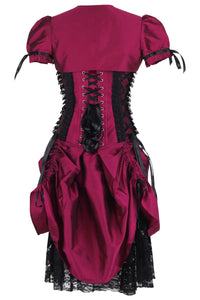 Historically Inspired Magenta Corset Dress with Bolero