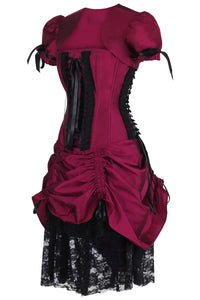 Historically Inspired Magenta Corset Dress with Bolero