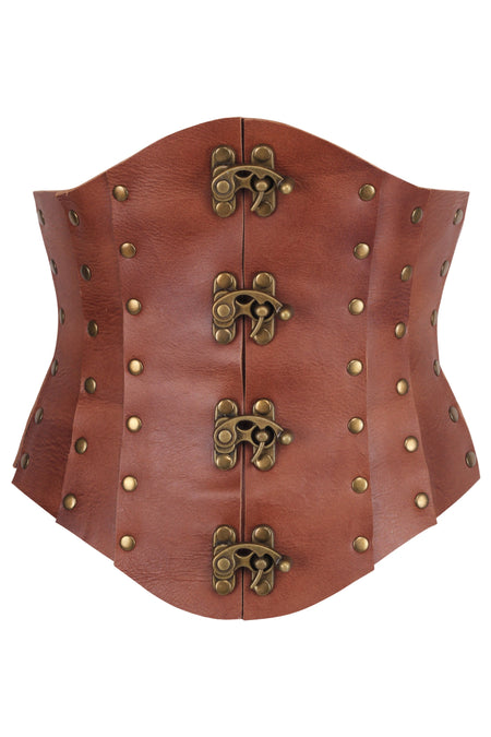 Handmade Leather Waspie Corset – Premium Quality for Re-Enactments & Renfaire Style