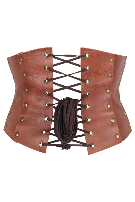 Handmade Leather Waspie Corset – Premium Quality for Re-Enactments & Renfaire Style