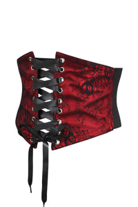Red Lace Overlay Corset Inspired Belt