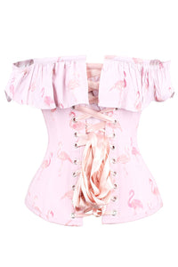 Corset Story FTS038 Pink Flamingo Corset Top with Sleeves