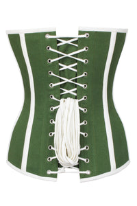 Corset Story LW003 Green and White Single Layer Overbust Corset