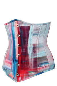 Corset Story MY-623 Abstract Red and Blue Brushstroke Longline Underbust Corset