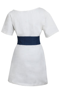 Ione White Jersey Asymmetrical T-Shirt Dress