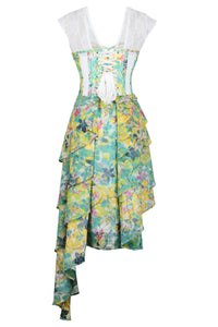 Corset Story SDS009 Tropical Print Mesh Panelled Corset Dress