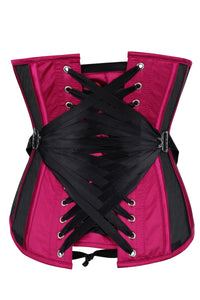 Corset Story WTS912 Bossy Pink Longline Mesh Underbust Corset with Fan Ribbon Lacing