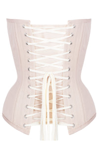 Corset Story EXP002 Pinky Beige Cotton Twill Classic Overbust Waist Trainer With Hip Gores
